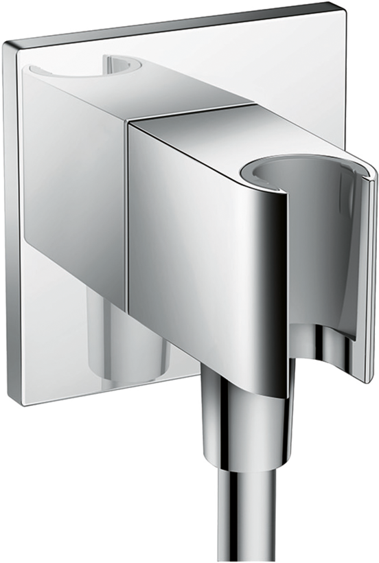 Hansgrohe FixFit Porter Square Douchekophouder met doucheslangaansluiting 1/2" glanzend chroom