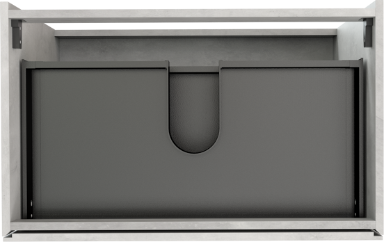Storke Edge staande wastafelonderkast 85 x 52 cm beton zilvergrijs 3 lades