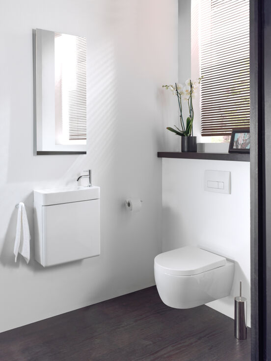 Storke Curvado meuble lave-mains suspendu 45 x 18 cm blanc brillant