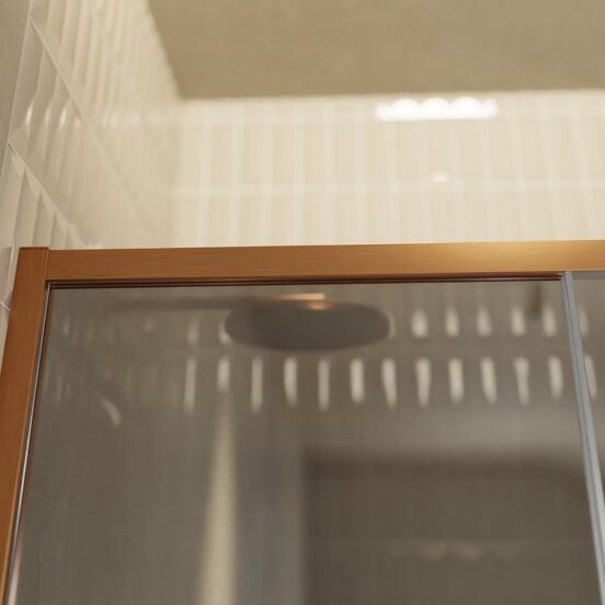 Balmani Senses Design douche schuifdeur links 140 cm x 210 cm Reflex spiegelglas, Brushed Rosegold profielen