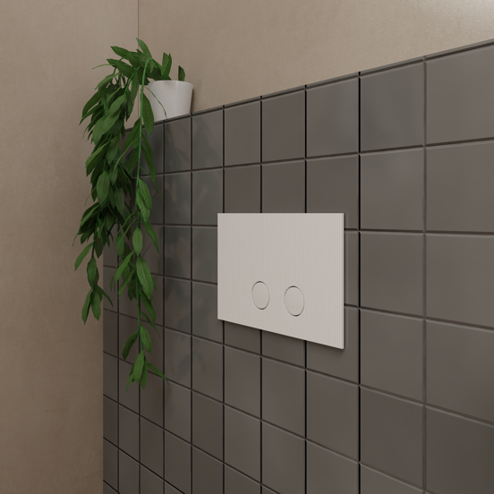 Perola Ribs bedieningspaneel mat wit voor UP320 of UP720 inbouwreservoir