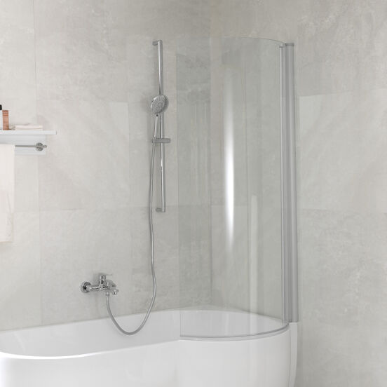 Luca Varess Cyrus pare-baignoire simple 81 cm verre clair profil chrome