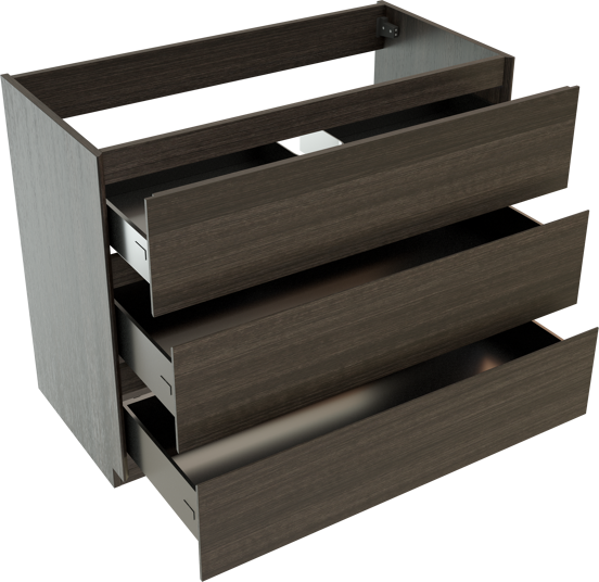 Storke Edge staande wastafelonderkast 105 x 52 cm donkere eiken 3 lades