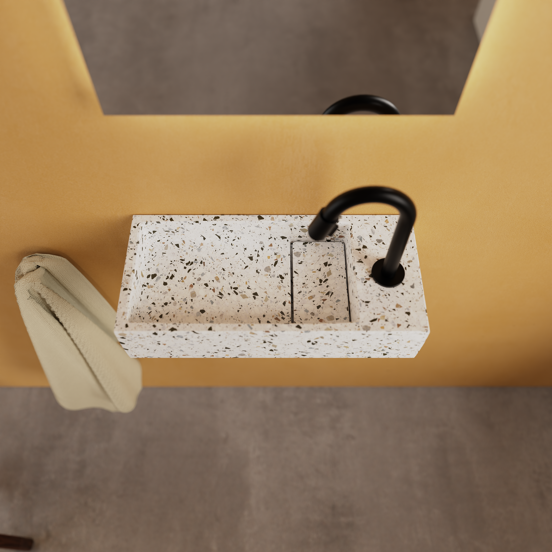 Balmani Mood lave-mains 55 x 20 cm bianco nero terrazzo