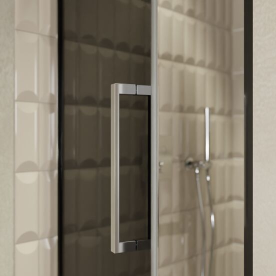 Balmani Senses Design douche draaideur links 90 cm x 210 cm Rookglas, Chroom profielen, met coating