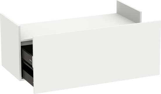 Balmani Cubo hängender Waschbeckenunterschrank: 124 x 53 cm, Weiß matt, 4 Schubladen