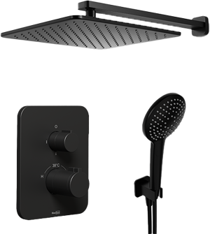 Blaufoss Smartbox Softline colonne de douche de pluie encastré robinet thermostatique noir mat