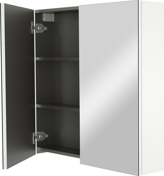 Linie Montro Spiegelschrank Bad: 80 x 75 cm, Weiß matt