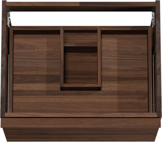 Balmani Forma meuble sous-lavabo suspendu nervure horizontale 67,5 x 55 cm noyer Américain 2 tiroirs