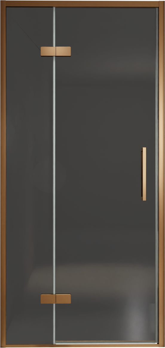 Balmani Senses Design douche draaideur links 100 cm x 210 cm Rookglas, Brushed Rosegold profielen, met coating