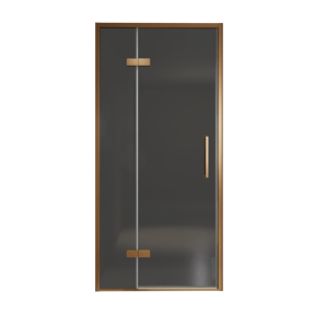 Balmani Senses Design Dusche Drehtür, Links, 100 cm x 210 cm, Rauchglas, Profil Brushed Rosegold