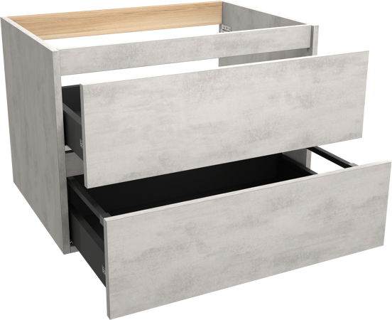 Balmani Lucida zwevende wastafelonderkast 75 x 55 cm beton zilvergrijs 2 lades