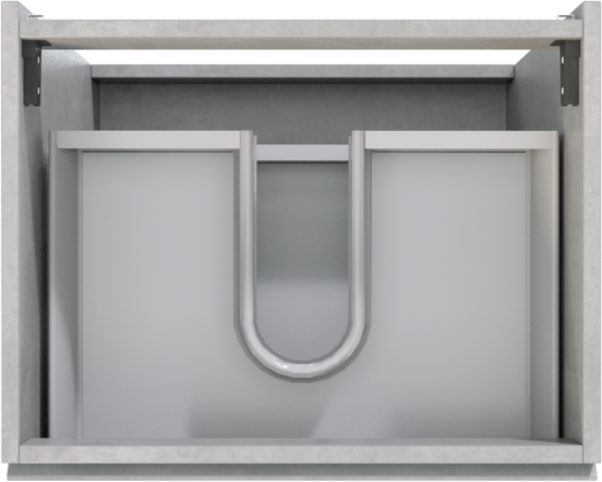 Storke Delta meuble sous-lavabo a poser 60 x 48 cm béton gris foncé 3 tiroirs
