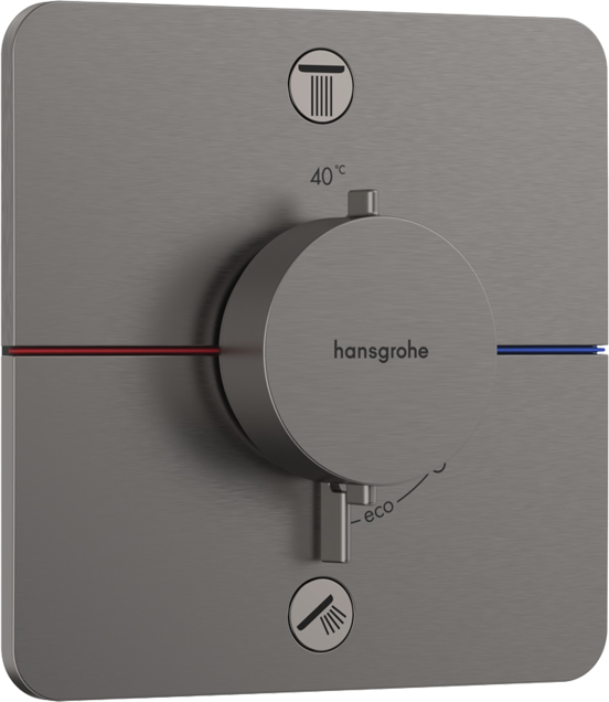 Hansgrohe Showerselect Comfort Q inbouw thermostaat 2 uitgangen brushed black chrome
