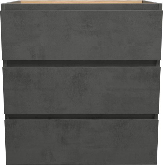 Balmani Lucida staande wastafelonderkast 75 x 55 cm beton donkergrijs 3 lades