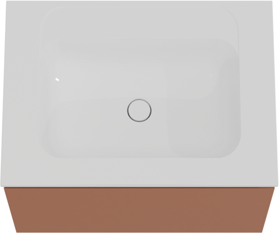 Balmani Sfera meuble salle de bains suspendu 75 x 55 cm cotto avec Tablo Strada plan simple en marbre composite blanc brillant