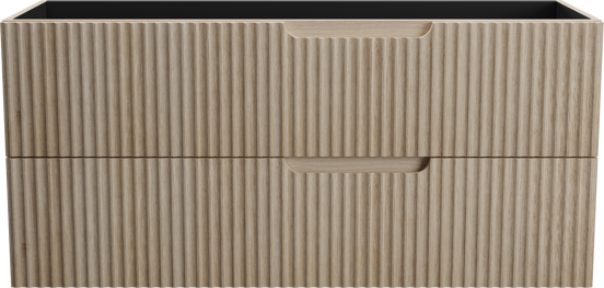 Linie Ribbo meuble sous-vasque suspendu 120 x 46 cm chêne clair 2 tiroirs