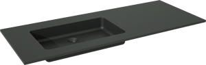 Storke Scuro asymmetrisch linkse wastafel mat kwarts 130 x 52 cm combinatie kast 45 cm