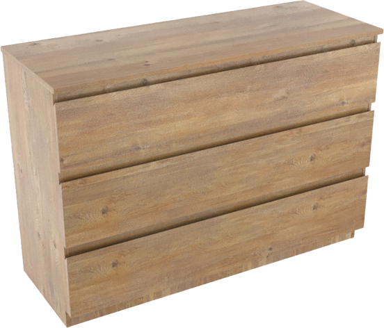 Linie Lado meuble salle de bains à poser 120 x 46 cm chêne naturel avec Lado tablette simple ou double en mélaminé chêne naturel