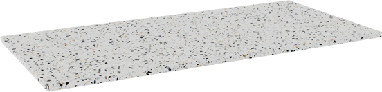 Balmani Stretto enkel of dubbel wastafelblad Bianco Nero terrazzo 120 x 55 cm