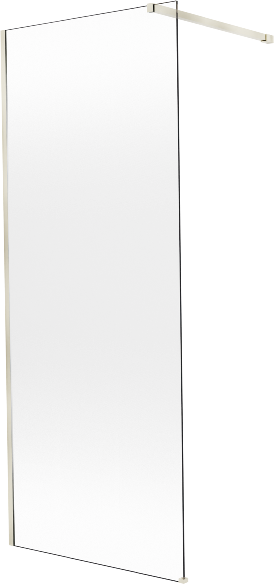Balmani Modular Walk-In Dusche: 90 x 200 cm, Permafrost, inklusive Coating, Profil Brushed Champagne Gold