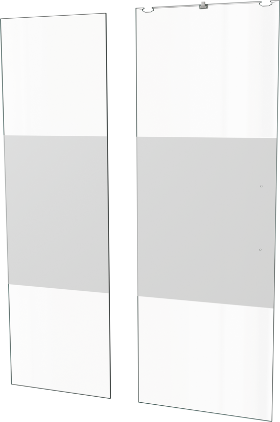 Balmani Senses Design porte coulissante gauche 140 cm x 210 cm verre transparent avec bande matte