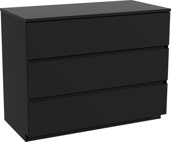 Storke Edge staand badkamermeubel 105 x 52 cm mat zwart met Panton enkel tablet in gepoedercoate mdf mat zwart