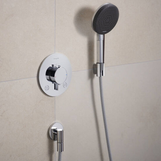 Hansgrohe Ecostat Comfort S Thermostat-Duscharmatur: Unterputz, für 2 Verbraucher, Chrom glänzend