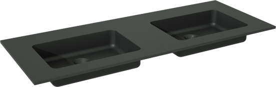 Storke Scuro dubbele wastafel mat kwarts 120 x 46 cm