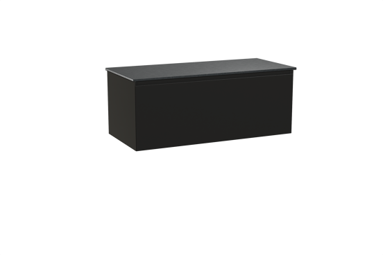 Balmani Idra meuble salle de bains suspendu 120 x 55 cm noir mat avec Stretto tablette simple en granit noir