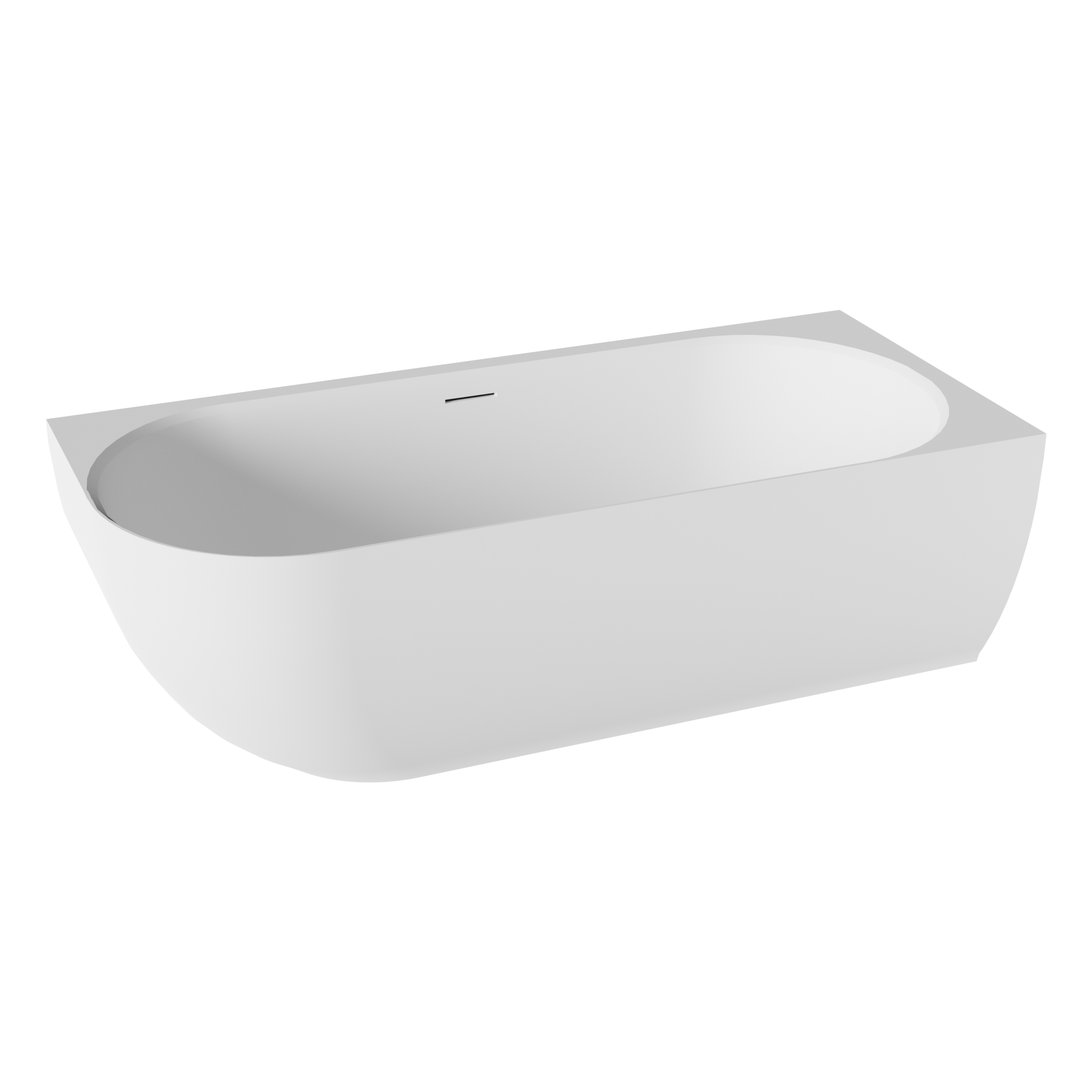 Balmani Forte tweepersoons hoekbad rechts 175 x 78 cm Solid Surface mat wit