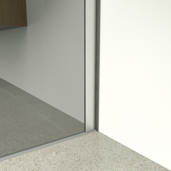 Balmani Modular douche à l'italienne 180 x 200 cm verre miroir reflex profil chrome brillant