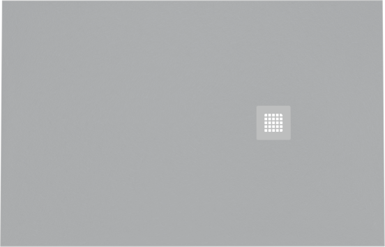 Balmani Vega douchebak 140 x 90 cm composietmarmer lichtgrijs leisteenstructuur