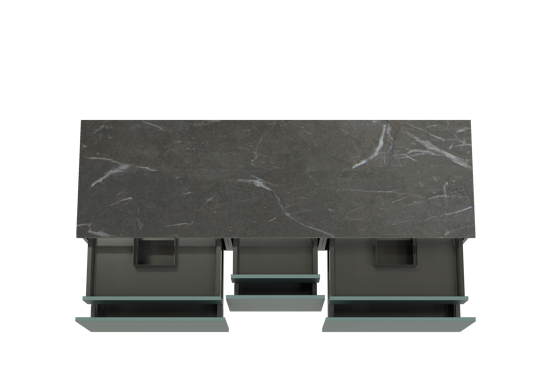 Balmani Sfera zwevend badmeubel 180 x 55 cm forest met Stretto enkel of dubbel wastafelblad in marmer pietra grey