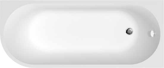 Linie Paulo baignoire d'angle droite mono 170 x 70 cm acrylique blanc mat