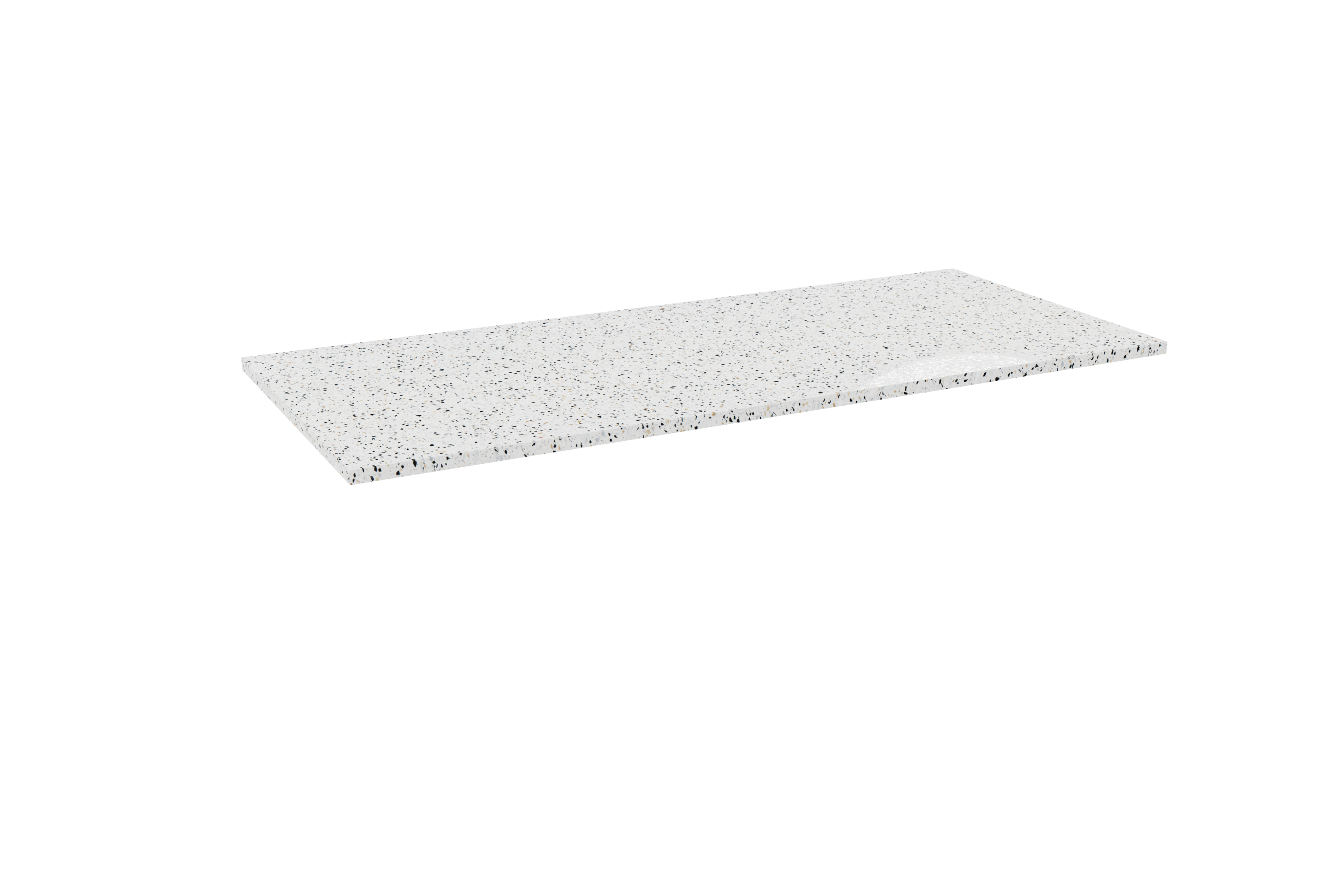 Storke Tavola enkel of dubbel wastafelblad mat wit/zwart terrazzo 120 x 52 cm