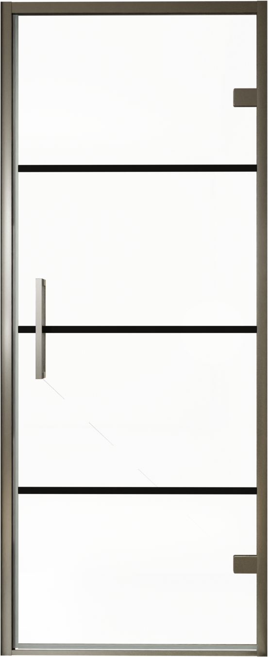 Balmani Senses Design Dusche Drehtür, Rechts, 90 cm x 210 cm, Lined, Profil Brushed GunMetal, inklusive Coating