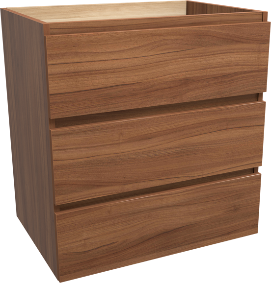Balmani Lucida meuble sous-lavabo a poser 75 x 55 cm noyer 3 tiroirs