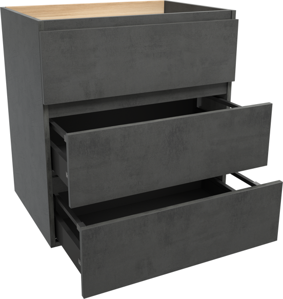Balmani Lucida staande wastafelonderkast 75 x 55 cm beton donkergrijs 3 lades