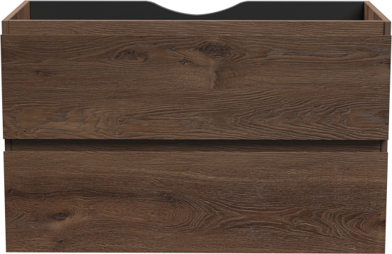 Linie Lado zwevende wastafelonderkast 90 x 46 cm bruine eik 2 lades