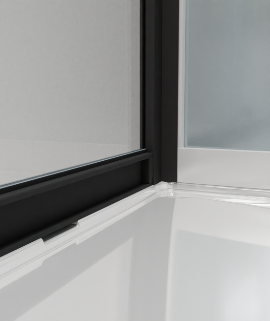 Luca Varess Talan rechthoekige douchecabine met draaideuren 90 x 120 cm helder glas mat zwart profiel