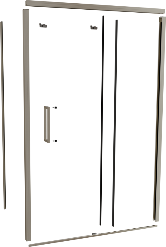 Balmani Senses Design 140 cm rechts douchecabine met schuifdeur profielenset brushed coolmetal