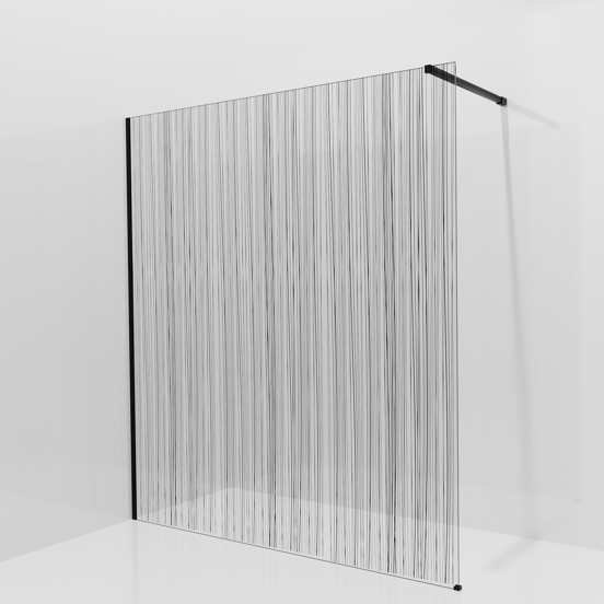Balmani Modular douche à l'italienne: 180 x 200 cm, Mikado, Profil Noir mat