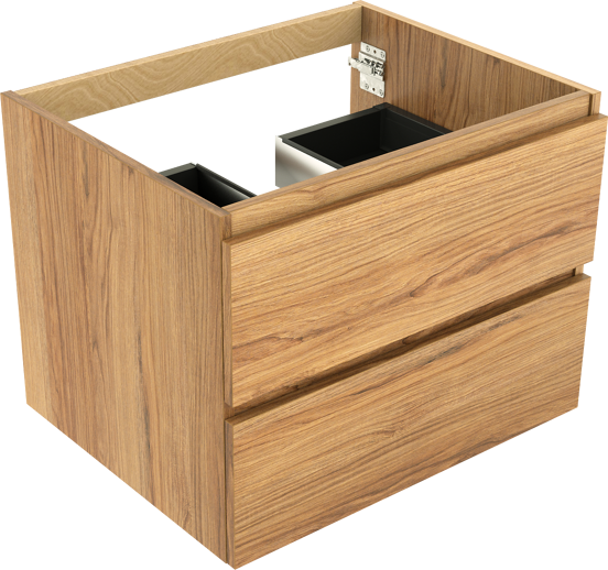 Balmani Lucida zwevende wastafelonderkast 67,5 x 55 cm teak 2 lades