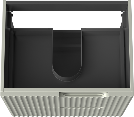 Linie Ribbo zwevende wastafelonderkast 60 x 46 cm greige 2 lades