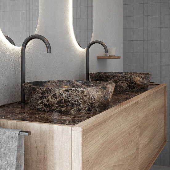 Blaufoss Pavilion Curve robinet de lavabo haut Brushed GunMetal