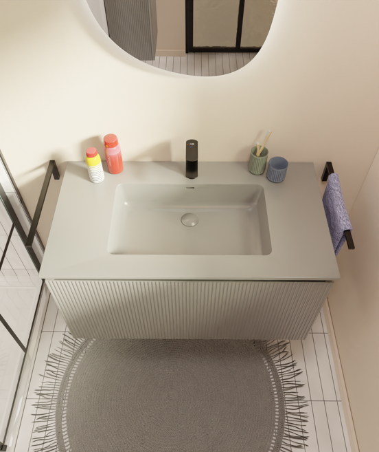 Storke Diva plan simple top solid soie grise matte 95 x 52 cm