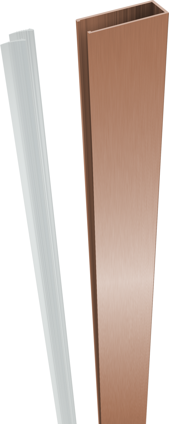Balmani Modular muurprofiel voor glas op maat 4 x 260 cm Brushed Rosegold