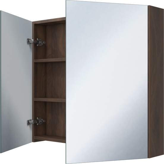 Storke Reflecta Spiegelschrank Bad: 85 x 75 cm, Nussbaum