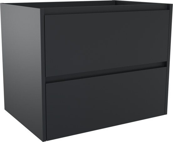 Storke Seda zwevend wastafelonderkast 75 x 52 cm mat zwart 2 lades